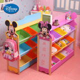 迪士尼儿童玩具收纳架幼儿园宝宝书架超大整理架储物柜置物架实木