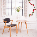 纯实木Z型设计师椅餐椅 办公桌椅职员椅子创意白橡木家具靠背皮椅