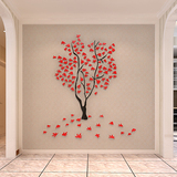 枫树叶3d水晶亚克力立体墙贴卧室客厅玄关沙发走廊背景墙壁装饰品