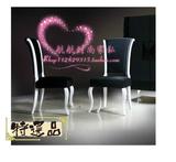 新古典餐椅 美式实木白色亮光烤漆餐椅 现代餐厅酒店椅定制