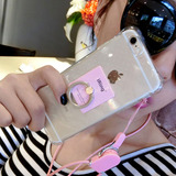 苹果6plus防摔iphone6s手机壳带挂绳挂脖子支架硅胶奢华韩国女潮