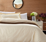 星级酒店宾馆纯棉60支贡缎床单全棉米黄色提花加厚单双人床单单件
