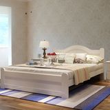 简易环保白色全实木床1.8米双人经济型1.5米木头床简欧单人床1.2