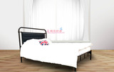 欧式田园铁艺床双人床1.5米1.8米铁床架 1.2米公主床白色床头特价