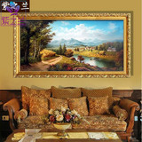 紫之兰 五谷丰收乡村风景油画 纯手绘欧式餐厅卧室挂画客厅装饰画