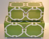 现代简约果绿色首饰盒珠宝收纳盒样板房床头柜摆件软装饰品摆件