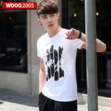 WOOG2005圆领短袖T恤男 2016夏季新款上衣 创意印花男士打底衫潮