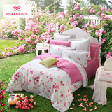 梦洁出品 DreamCoco 天丝四件套春夏 婚庆床上用品 粉红 五月玫瑰