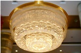 工程酒店灯具 金色水晶圆型创意玻璃棒吸顶灯酒店大堂会议室灯具