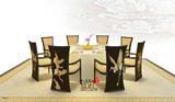 新中式餐椅家具 酒店餐厅会所茶馆休闲椅 中式布艺印花餐桌椅子
