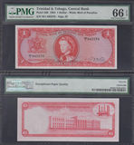 特立尼达和多巴哥 1元 P26b 1964年  PMG66EPQ 纸币 外币