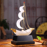一帆风顺天然白玉帆船摆件工艺品家居客厅酒柜装饰品摆设商务礼品