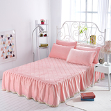 水晶绒夹棉床裙床罩单件床套床单1.5m床笠1.8米2.0加厚床盖被套