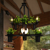 一灯北欧田园现代简约LOFT餐厅客厅植物花盆栽创意宜家咖啡厅吊灯