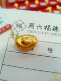 包邮包邮周六福24K纯金3D硬金黄金福字元宝转运珠路路通戒指