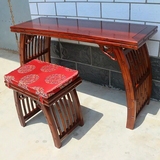 中式古琴古凳古筝桌凳明清老榆木琴台琴案仿古 实木供桌画案