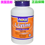 美国直邮Now Foods L-赖氨酸 L-Lysine 心血管 免疫 500毫克250粒