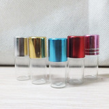 2ml精油香水化妆水药水小小分装瓶子带内塞金属盖空瓶子透明玻璃