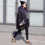 韩国正品代购2015冬装新款显瘦中长款加厚鹅绒羽绒服女大码外套