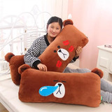 卡通布朗熊抱枕枕头 LINE系列布朗熊双人靠垫可拆洗 情侣抱枕礼物