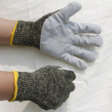 凯夫拉迷彩贴皮手套 工业防护手套 防刺防切割手套 牛皮耐磨手套