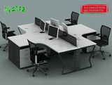 办公家具4人屏风钢架办公桌钢木电脑桌设计师办公桌椅 简约 现代