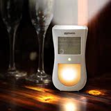 朗美科 多功能LED充电光控人体感应灯小夜灯节能创意插电床头壁灯