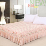 全棉蕾丝床裙床罩 床单床盖带床笠包1.51.8米纯棉家纺 床上用品