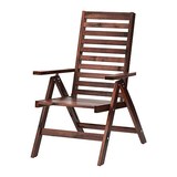 IKEA宜家代购 阿普莱诺 躺椅 户外休闲折叠椅 褐色/白色 实木