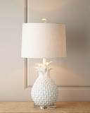 美式乡村黄色白色菠萝凤梨树脂台灯创意儿童房卧室样板房床头台灯