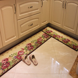 L形精美提花厨房地垫欧式花朵地毯吸水防滑布面地垫飘窗床边毯