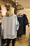 韩国代购女装东大门进口2016夏款G O S短袖圆领不等式上衣