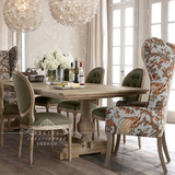 法式乡村复古餐桌美式做旧餐台实木橡木长方形桌子欧式餐桌椅组合