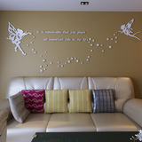 精灵3D亚克力立体墙贴卧室温馨背景墙客厅沙发电视水晶墙贴纸包邮