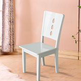 特价实木桦木 现代简约白色靠背组装简约现代小户型家用实用餐椅