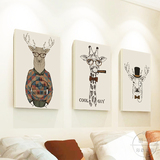 鹿简约现代北欧装饰画 美式客厅沙发背景墙壁挂画餐厅酒吧无框画