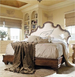 美式乡村实木布艺双人床1.8米法式仿古复古橡木雕花床1.5米欧式床
