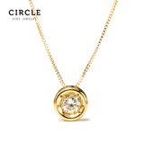 Circle珠宝圆钻石吊坠女18k黄金单钻项链锁骨链正品经典款