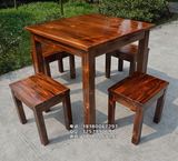 厂家直销 实木户外碳化庭院桌椅 小方桌 实木碳化防腐餐桌餐椅108