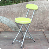 宜家日式彩色可折叠椅子电脑椅靠背椅钢折椅软皮凳简易小餐椅圆面