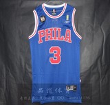 美国代购专柜正品代购篮球服费城76人队3号艾弗森球衣 十周年蓝色
