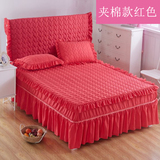 [转卖]韩版纯色磨毛夹棉床裙单件 加厚床罩床头罩床笠床单床垫