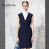 Marisfrolg玛丝菲尔 优雅高领无袖收腰连衣裙 专柜正品秋季新女装