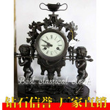 做旧狩猎铜铸钟|仿复古机械钟|样板间铸铜钟座钟|老式钟表|古典钟