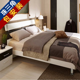 乔帝 简约现代住宅家具大床1.5米卧室双人床1.8m白色板式床硬板床