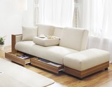 宜家布艺沙发床折叠可拆洗双人日式沙发客厅小户型抽屉储物沙发床