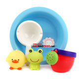 皇室 Flex欢乐青蛙组 5件套装 软胶洗澡玩具宝宝戏水 婴儿 儿童