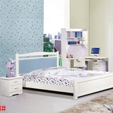 特价儿童套房家具组合儿童床松木实木家具公主床环保蓝色韩式烤漆