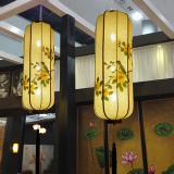 促销中式长形吊灯布艺手绘仿古艺术灯具客厅餐厅茶楼酒店工程灯饰