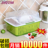 宜家放碗筷沥水架 收纳箱带盖碗柜环保材料晾盘子碗碟收纳盒餐具